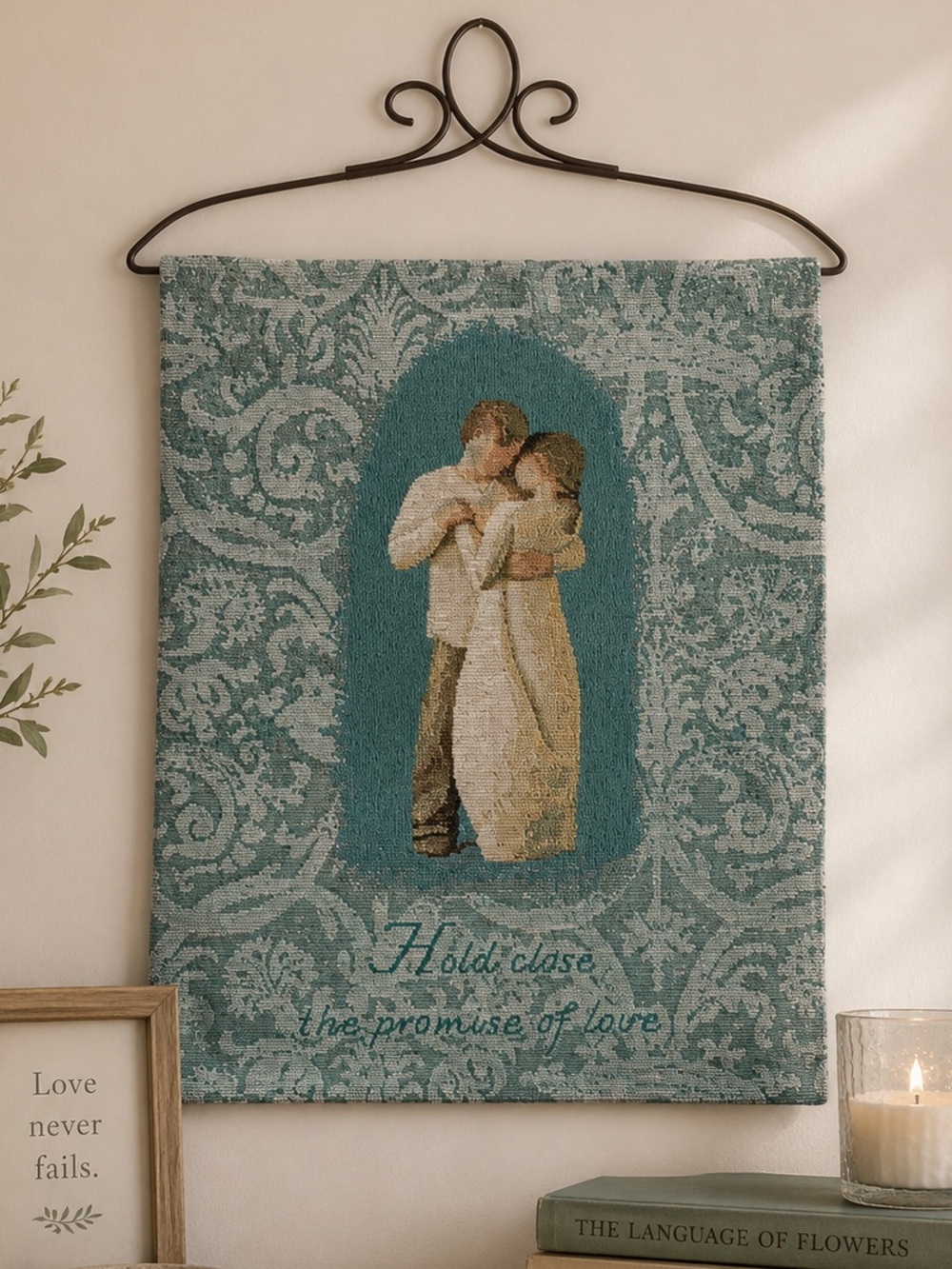 Willow Tree Promise Collection Romantic Wall Hanging Tapestry Couple Design